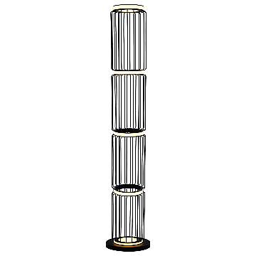 Piantana Industrial-Nordico Circolo Alluminio Bianco Silicone Nero Led 35W 3000K