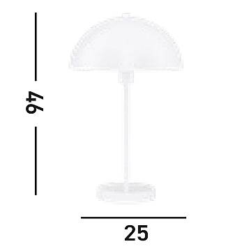 Lampada Da Scrivania Contemporanea Mushroom Acciaio Bianco 1 Luce E14