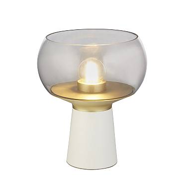 Abatjour Contemporaneo Calice Acciaio Bianco Ottone 1 Luce E27 Abatjour Contemporaneo Calice Acciaio Bianco Ottone 1 Luce E27