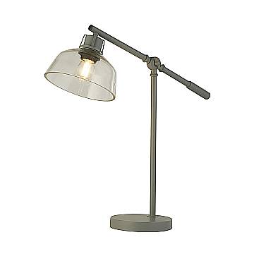 Lampada Scrivania Contemporanea Canterbury Acciaio Grigio Trasparente 1 Luce E27