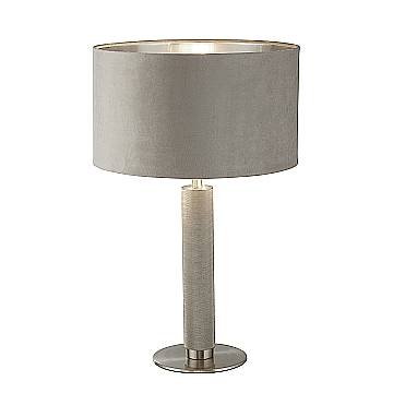 Lampada Scrivania Contemporanea Londra Acciaio Ottone Velluto Tortora 1 Luce E27