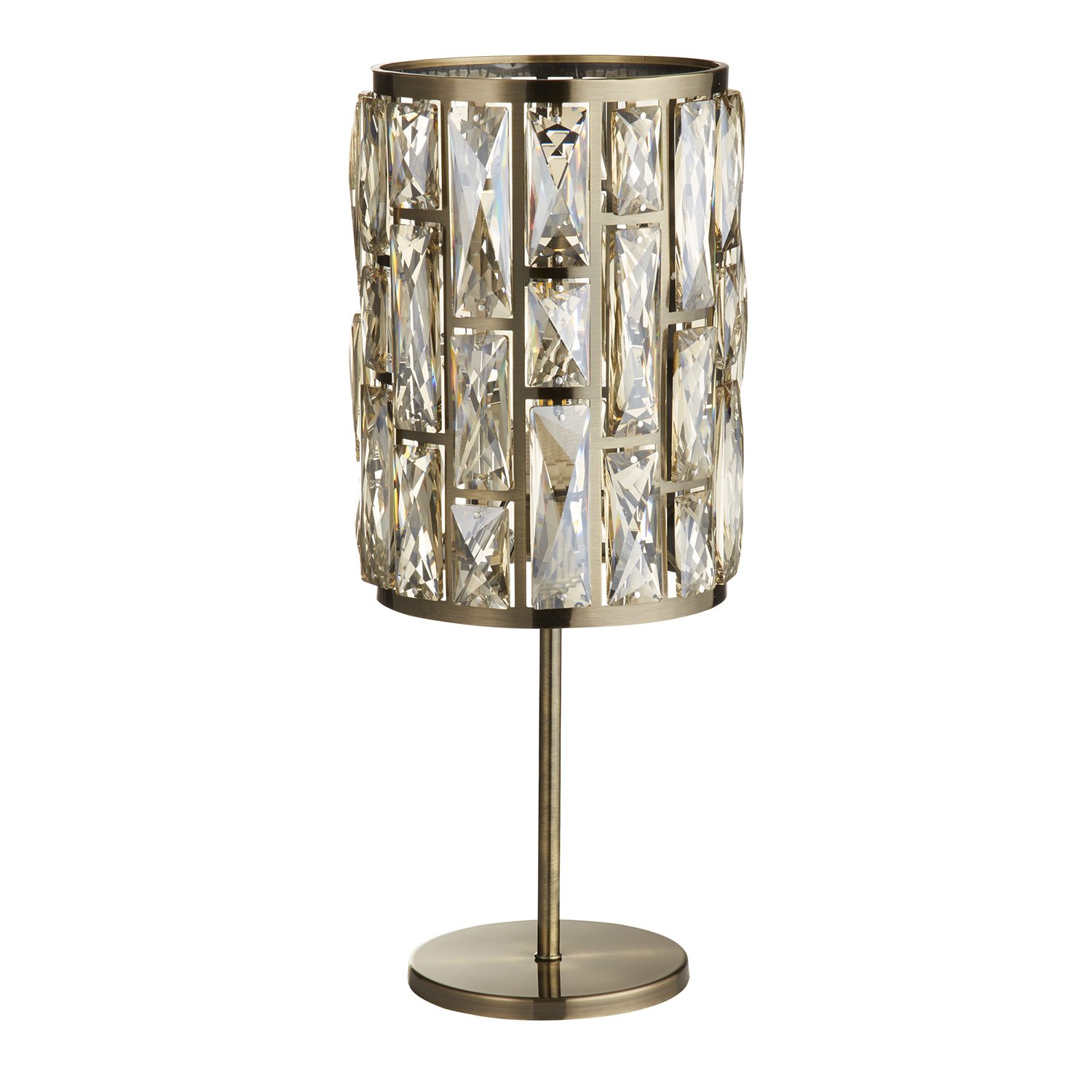 Lampada Da Scrivania Classico Gioiello Acciaio Ottone Vetro 1 Luce E14 EU6584AB