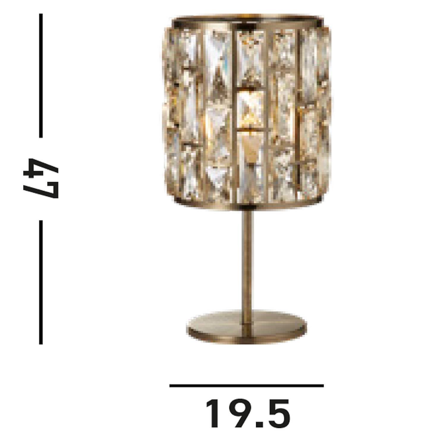 Lampada Da Scrivania Classico Gioiello Acciaio Ottone Vetro 1 Luce E14 EU6584AB