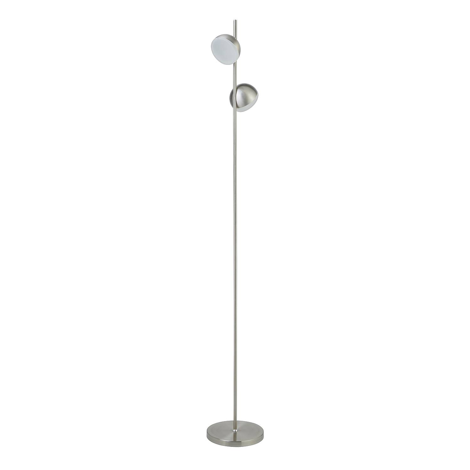 Piantana Contemporaneo Tully Acciaio Argento Policarbonato Led 12W 3000K EU7452-2SS