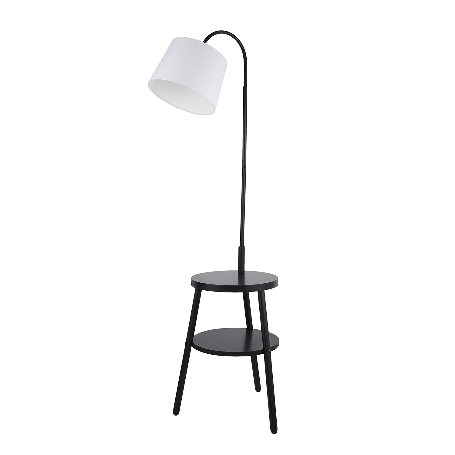 Piantana Contemporaneo Cresta Acciaio Bianco Legno Nero 1 Luce E27 EU74730BK