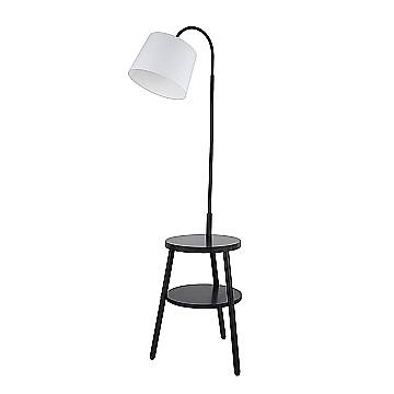 Piantana Contemporaneo Cresta Acciaio Bianco Legno Nero 1 Luce E27 Piantana Contemporaneo Cresta Acciaio Bianco Legno Nero 1 Luce E27