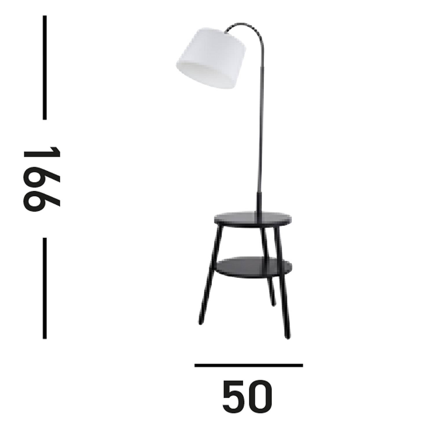 Piantana Contemporaneo Cresta Acciaio Bianco Legno Nero 1 Luce E27 EU74730BK