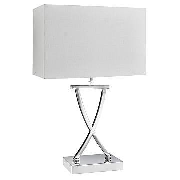 Lampada Da Scrivania Contemporanea Club Acciaio Cromo Tessuto Bianco 1 Luce E14 Lampada Da Scrivania Contemporanea Club Acciaio Cromo Tessuto Bianco 1 Luce E14