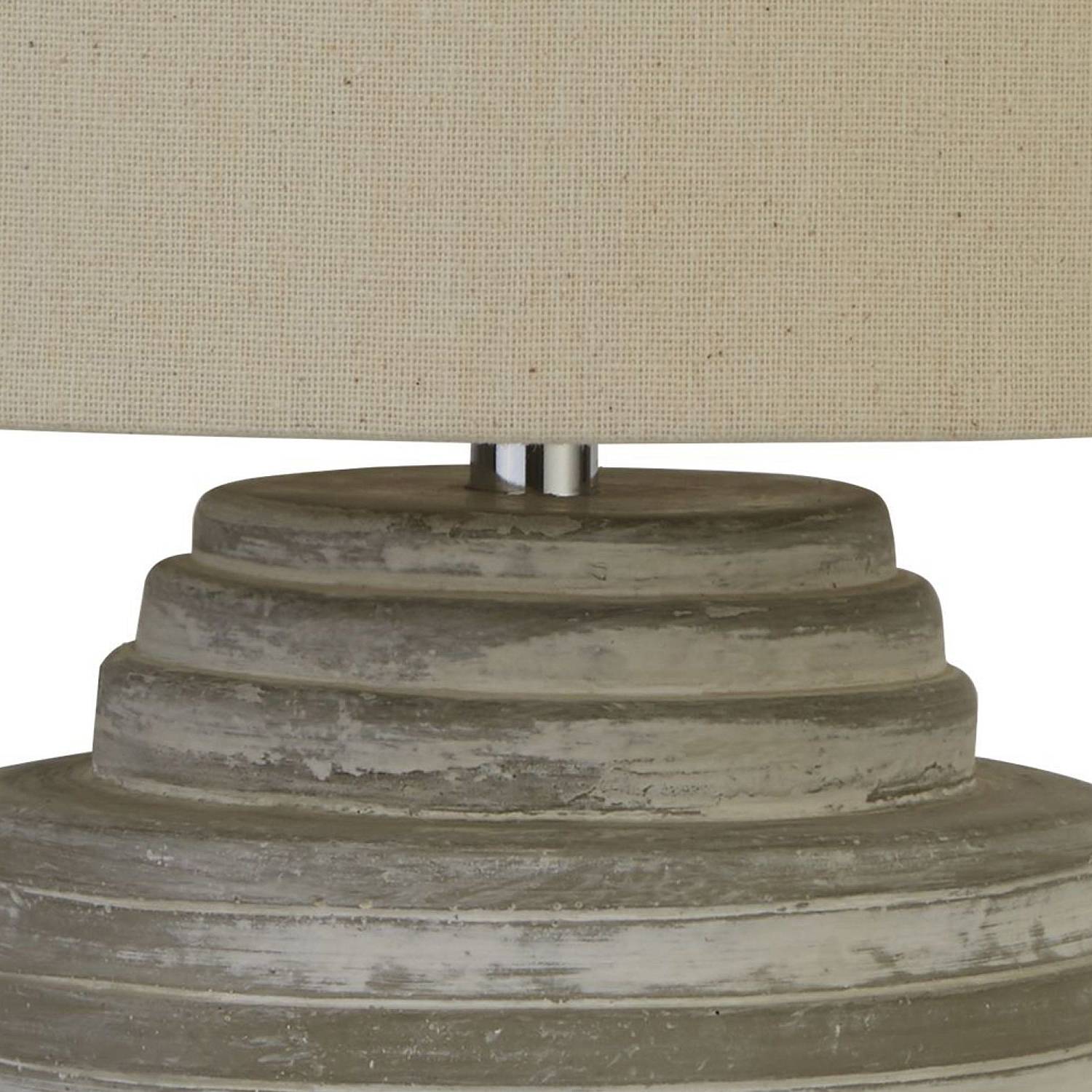 Lampada Da Scrivania Contemporanea Liana Cemento Cromo Tessuto 1 Luce E14 EU9621GY