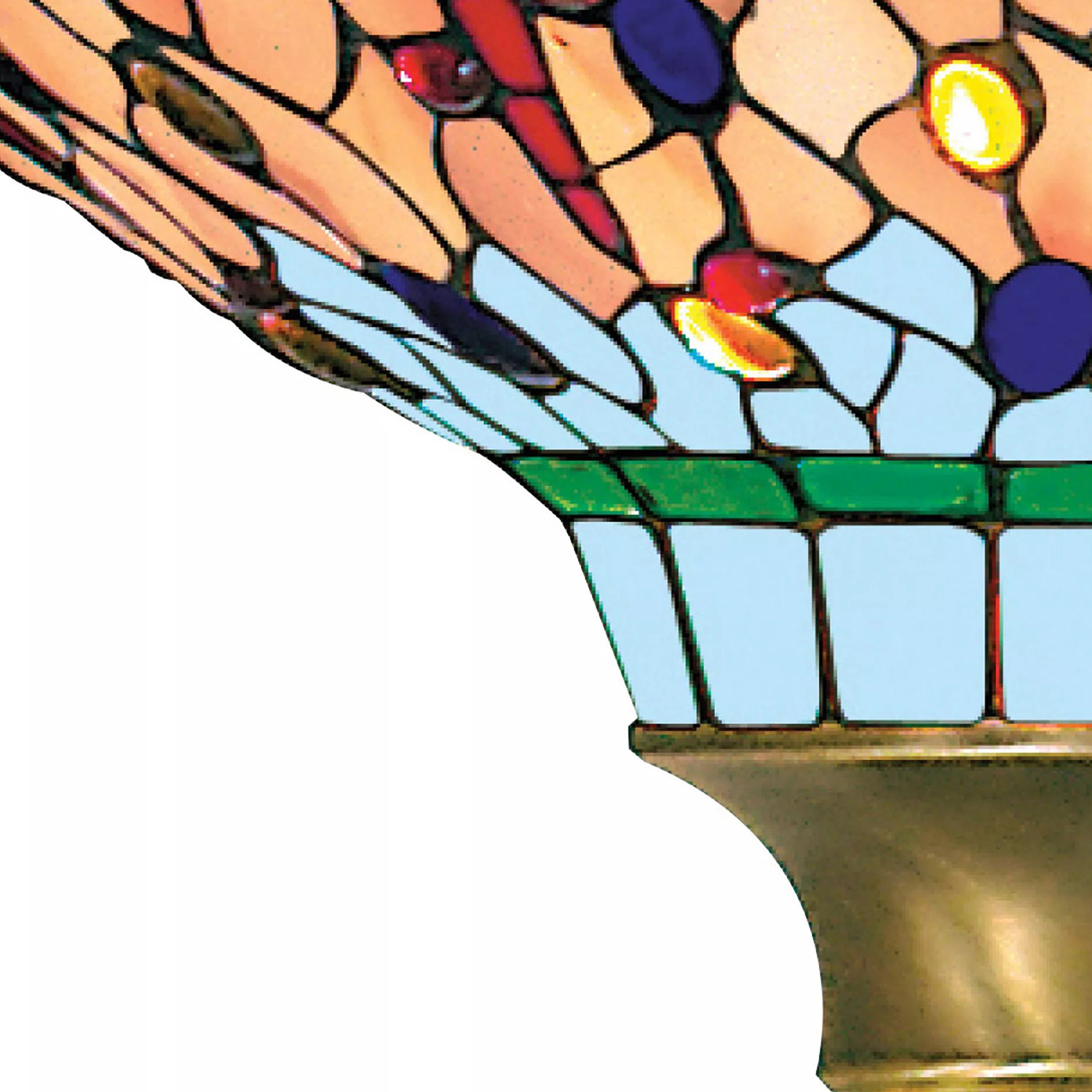 Piantana Tiffany Libellula Acciaio Ottone Multicolor 1 Luce E27 UE1285