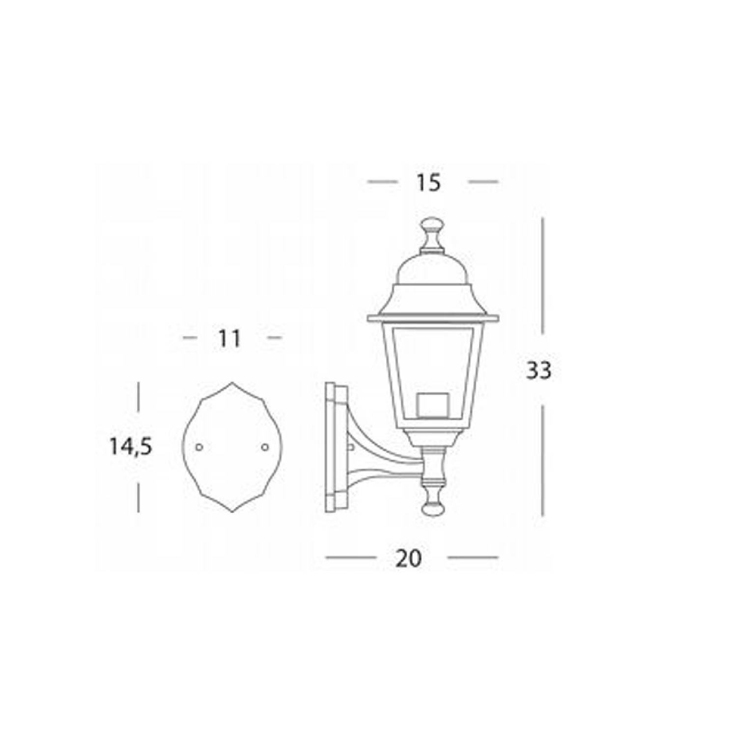 Applique In Alto Piccola Esterno Nano Alluminio E Vetro Bianco 1 Luce E27 201/02
