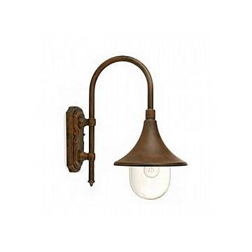 Applique Da Esterno Lampara Alluminio E Termoplastica Ruggine 1 Luce E27