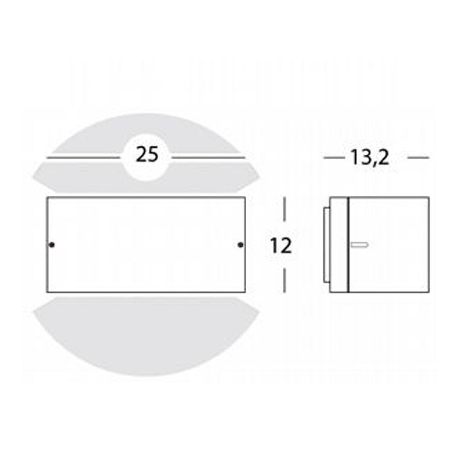 Applique Esterno Moderna Umbe Chiusa Alluminio E Termoplastica Grigio 1 Luce E27 474/72