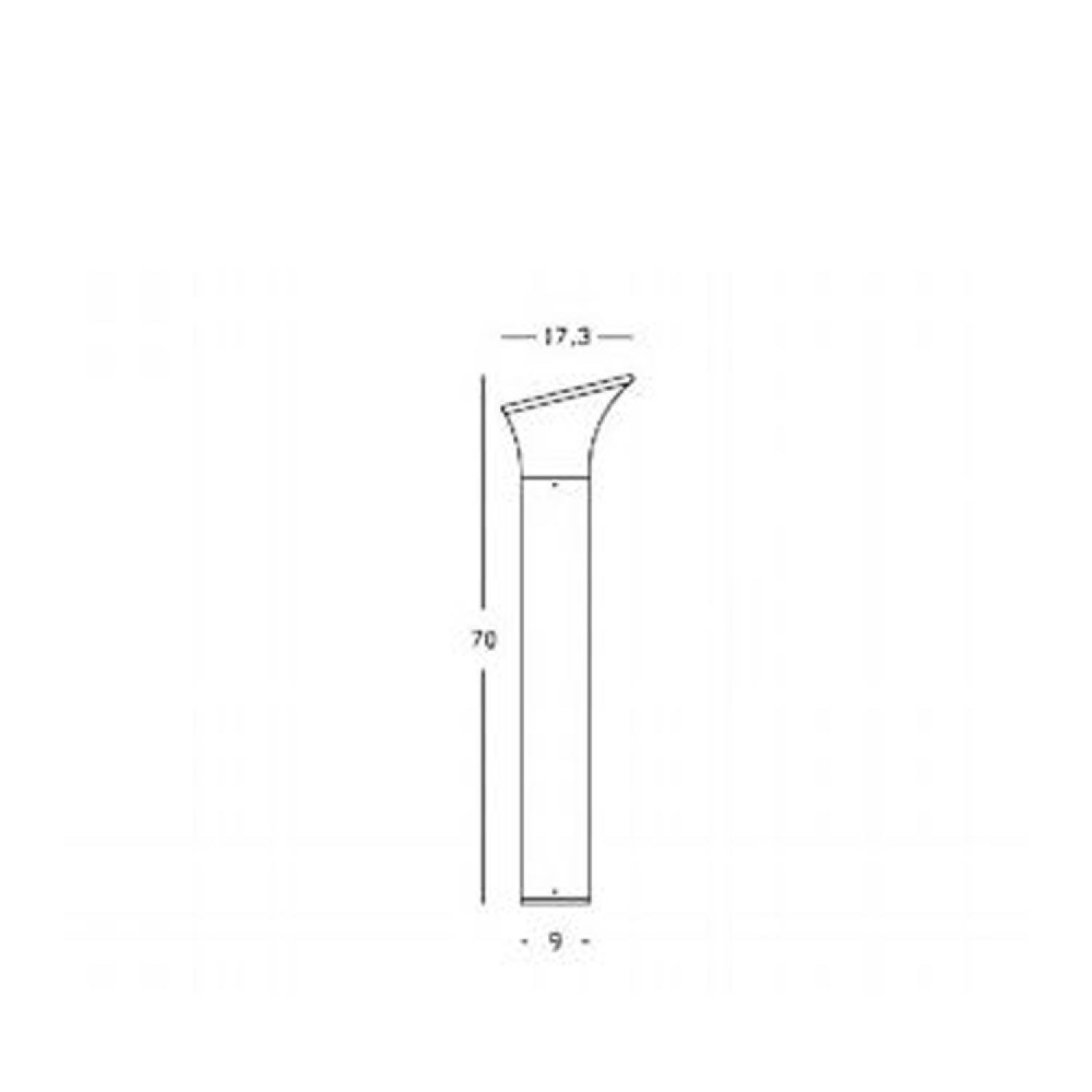 Paletto Da Esterno Moderno Belen Alluminio E Termoplastica Alluminio 1 Luce E27 559/72