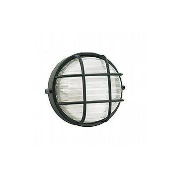 Applique Piccola Gabbia Industriale Tonda Alluminio E Vetro Nero 1 Luce E27 Applique Piccola Gabbia Industriale Tonda Alluminio E Vetro Nero 1 Luce E27