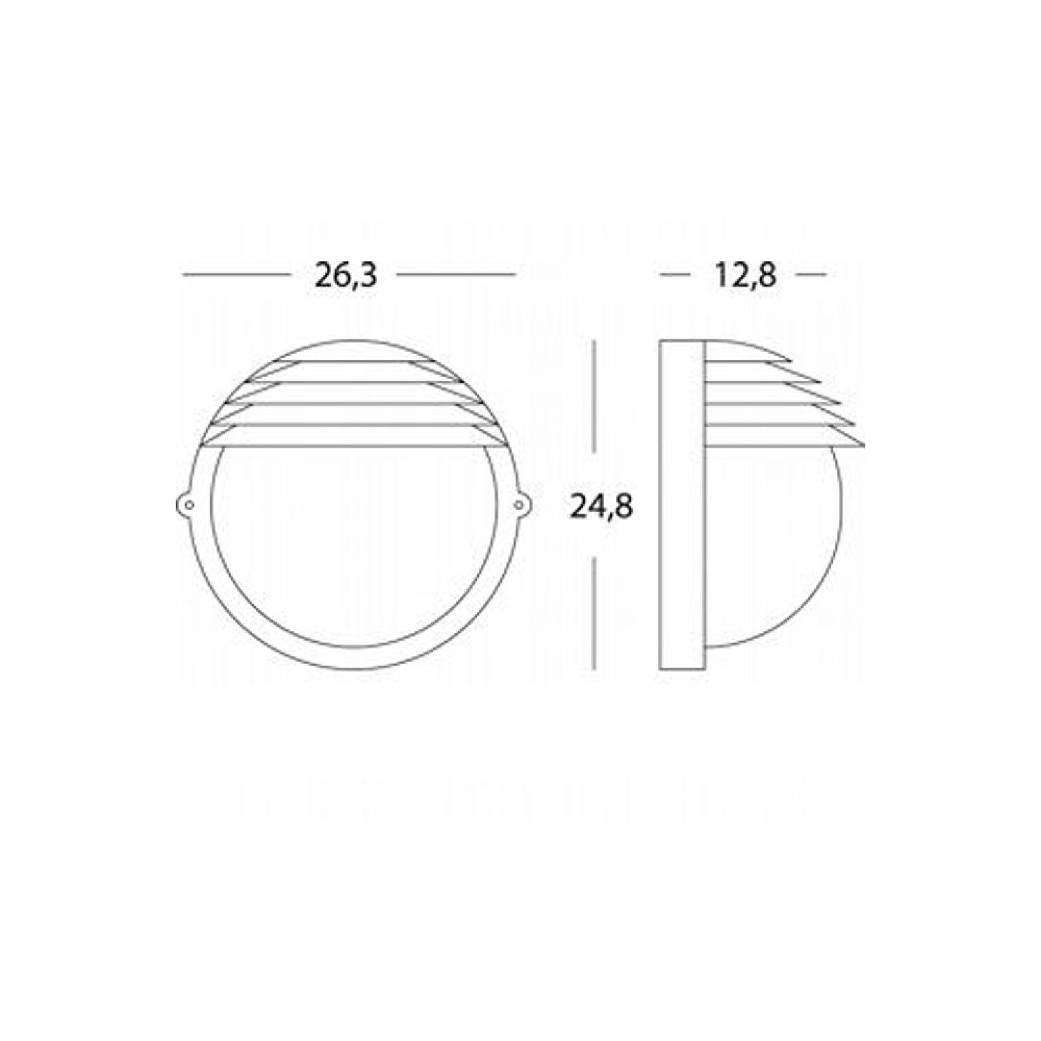 Applique Da Esterno Moderna Palpebra Tonda Alluminio E Vetro Bianco 1 Luce E27 790/02