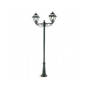 Lampione Esterno Contemporaneo 250Cm Elegance Alluminio Vetro Grigio 2 Luci E27 Lampione Esterno Contemporaneo 250Cm Elegance Alluminio Vetro Grigio 2 Luci E27