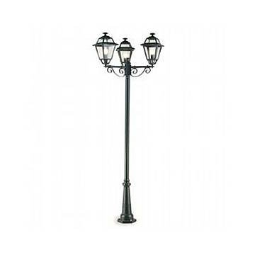Lampione Esterno Contemporaneo 250Cm Elegance Alluminio Vetro Grigio 3 Luci E27 Lampione Esterno Contemporaneo 250Cm Elegance Alluminio Vetro Grigio 3 Luci E27