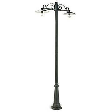 Lampione Esterno Contemporaneo Antique Alluminio E Porcellana Grigio 2 Luci E27 Lampione Esterno Contemporaneo Antique Alluminio E Porcellana Grigio 2 Luci E27