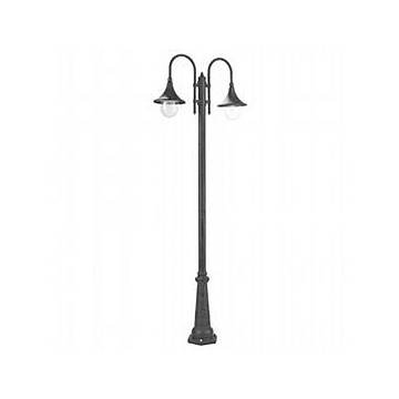 Lampione Esterno H230Cm Lampara Alluminio E Termoplastica Nero 2 Luci E27 Lampione Esterno H230Cm Lampara Alluminio E Termoplastica Nero 2 Luci E27