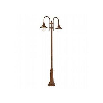 Lampione Esterno H230Cm Lampara Alluminio E Termoplastica Ruggine 2 Luci E27 Lampione Esterno H230Cm Lampara Alluminio E Termoplastica Ruggine 2 Luci E27