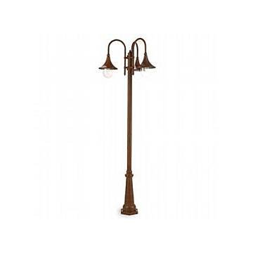 Lampione Esterno H230Cm Lampara Alluminio E Termoplastica Ruggine 3 Luci E27 Lampione Esterno H230Cm Lampara Alluminio E Termoplastica Ruggine 3 Luci E27