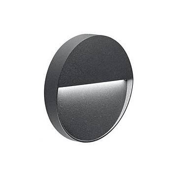 Segnapasso Moderno Geo Round Alluminio Grafite 3W Led 3000K Segnapasso Moderno Geo Round Alluminio Grafite 3W Led 3000K