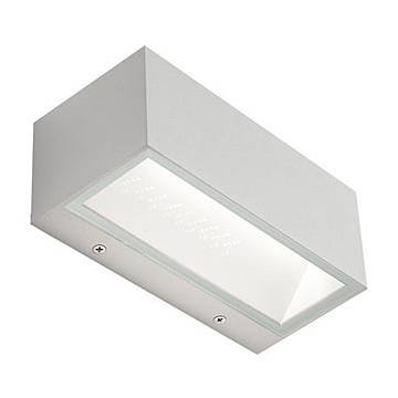 Applique Da Esterno Maxi Biemissione Box Alluminio Bianco 40W Led 3000K