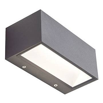 Applique Da Esterno Maxi Biemissione Box Alluminio Grafite 40W Led 3000K