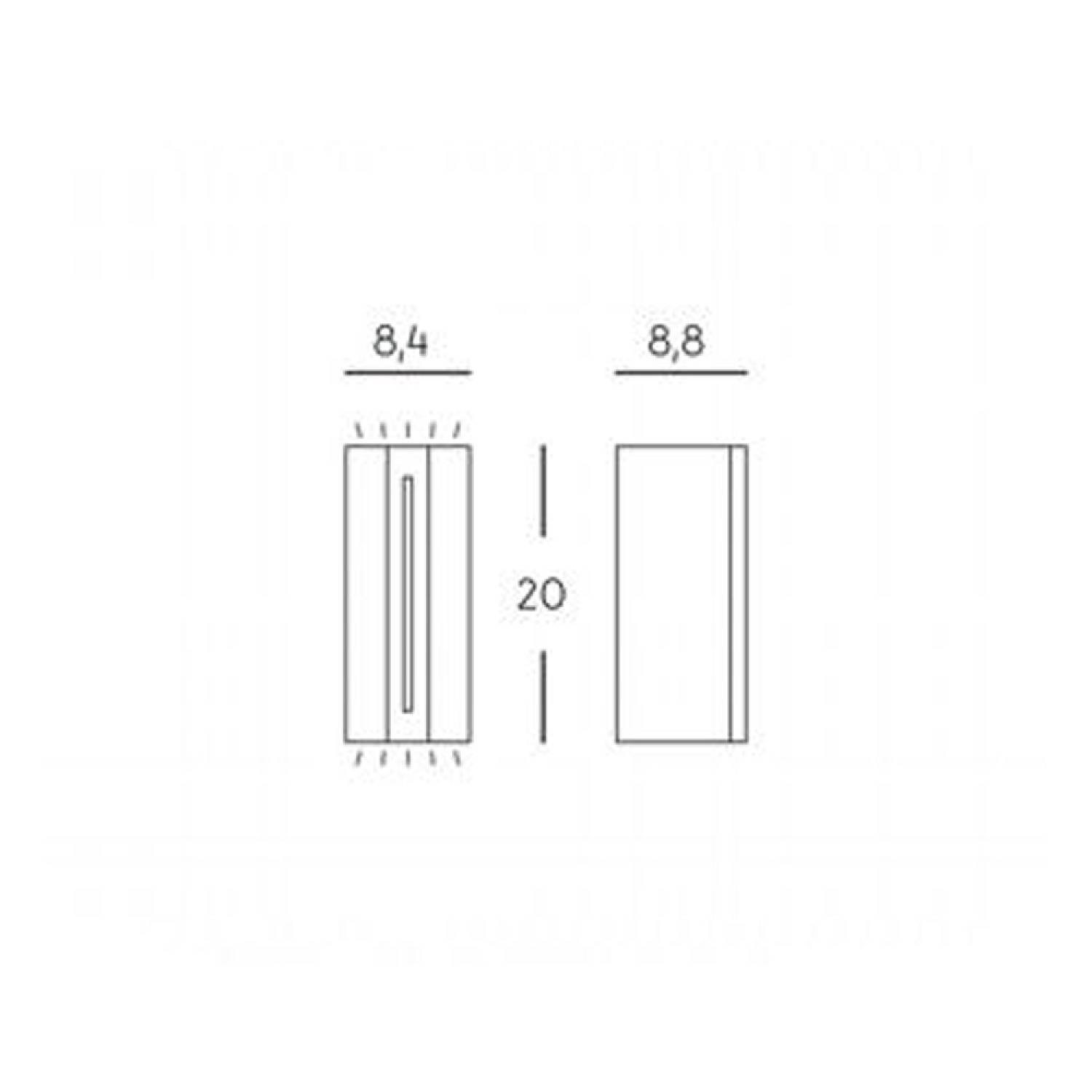 Applique Esterno Moderna Vision Alluminio E Termoplastica Grigio Led 8+4W 4000K 99123/16