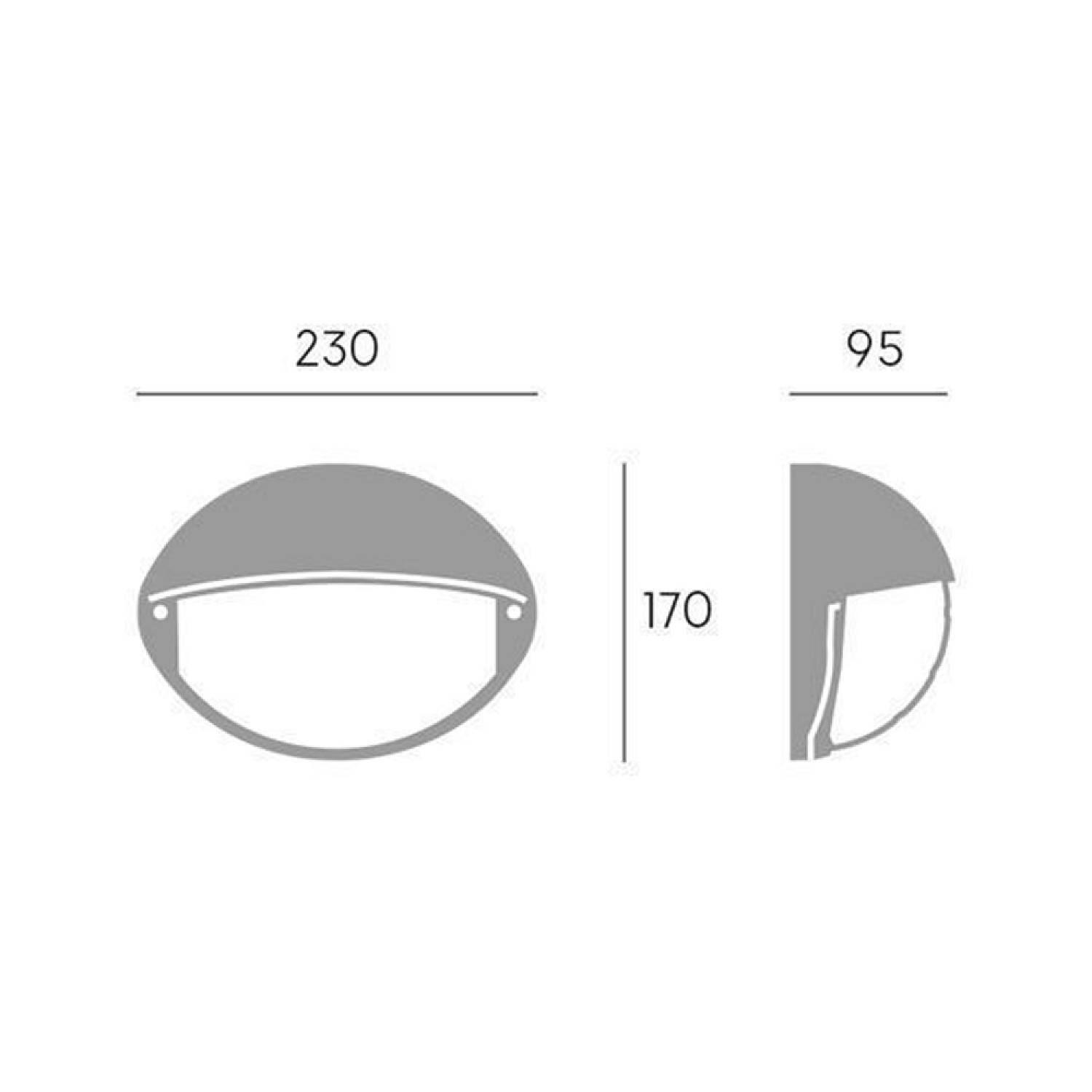 Applique Palpebra Contemporanea Coconut Alluminio Grafite 1 Luce Led 7W 4000K 99511/16