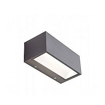 Applique Da Esterno Contemporanea Box Alluminio E Vetro Grigio Led 12W 4000K