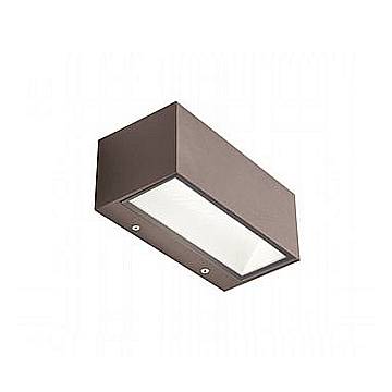Applique Da Esterno Contemporanea Box Alluminio E Vetro Caffè Led 12W 4000K
