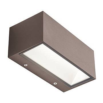 Applique Da Esterno Maxi Biemissione Box Alluminio Caffè 40W Led 4000K