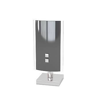 Abatjour Contemporaneo Shadow Metallo Bianco Vetro Nero 1 Luce G9 Abatjour Contemporaneo Shadow Metallo Bianco Vetro Nero 1 Luce G9