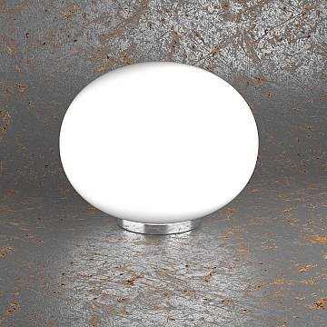 Lampada Da Scrivania Contemp Soft Metallo Cromo Vetro Acidato Opaco E27 28Cm Lampada Da Scrivania Contemp Soft Metallo Cromo Vetro Acidato Opaco E27 28Cm