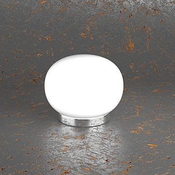 Abatjour Contemporaneo Soft Metallo Cromo Vetro Acidato Opaco 1 Luce E27 Abatjour Contemporaneo Soft Metallo Cromo Vetro Acidato Opaco 1 Luce E27