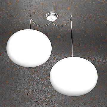 Sospensione Contemp Decentratori Soft Metallo Cromo Vetro Opaco 2 Luci E27