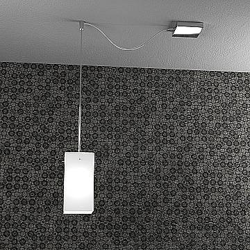 Sospensione Contemp Crazy Decentratori Metallo Cromo Vetro Bianco 1 Luce E27 Sospensione Contemp Crazy Decentratori Metallo Cromo Vetro Bianco 1 Luce E27