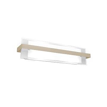 Applique Industrial-Minimal Cross Metallo Sabbia Vetro Bianco 2 Luci E27 60Cm