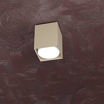 Plafoniera Moderna Cubica Area Metallo Sabbia 1 Luce Gx53 10Cm Plafoniera Moderna Cubica Area Metallo Sabbia 1 Luce Gx53 10Cm