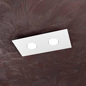 Plafoniera Moderna Rettangolare Area Metallo Bianco 2 Luci Gx53 Plafoniera Moderna Rettangolare Area Metallo Bianco 2 Luci Gx53