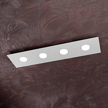Plafoniera Moderna Rettangolare Area Metallo Grigio 4 Luci Gx53 Plafoniera Moderna Rettangolare Area Metallo Grigio 4 Luci Gx53