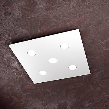 Plafoniera Moderna Area Metallo Bianco 5 Luci Gx53 Plafoniera Moderna Area Metallo Bianco 5 Luci Gx53
