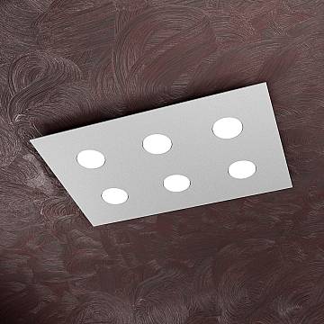 Plafoniera Moderna Area Metallo Grigio 6 Luci Gx53 Plafoniera Moderna Area Metallo Grigio 6 Luci Gx53