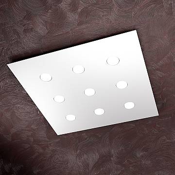 Plafoniera Moderna Area Metallo Bianco Metallo 9 Luci Gx53 Plafoniera Moderna Area Metallo Bianco Metallo 9 Luci Gx53