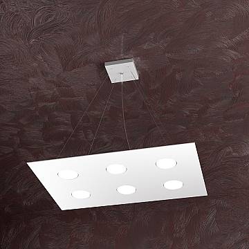 Lampadario Moderno Area Metallo Bianco 6 Luci Gx53 Lampadario Moderno Area Metallo Bianco 6 Luci Gx53