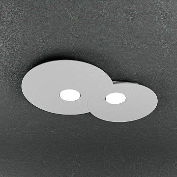 Plafoniera Moderna Cloud Metallo Grigio 2 Luci Gx53 Plafoniera Moderna Cloud Metallo Grigio 2 Luci Gx53