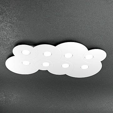 Plafoniera Moderna Cloud Metallo Bianco 8 Luci Gx53 Plafoniera Moderna Cloud Metallo Bianco 8 Luci Gx53