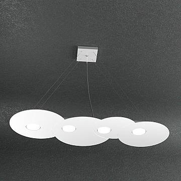 Sospensione Moderna Rettangolare Cloud Metallo Bianco 4 Luci Gx53 Sospensione Moderna Rettangolare Cloud Metallo Bianco 4 Luci Gx53
